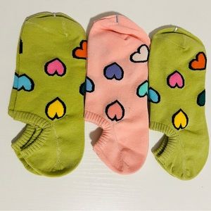3 Pairs Girl Lovely Hearts socks